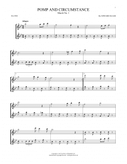 page one of Pomp And Circumstance, March No. 1 (Flute Duet)