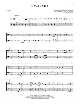 page one of Viva La Vida (Cello Duet)