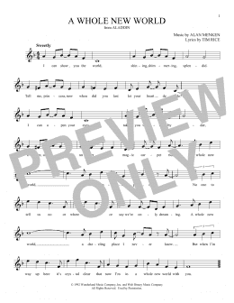 page one of A Whole New World (from Aladdin) (Ocarina)