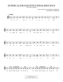 page one of Supercalifragilisticexpialidocious (from Mary Poppins) (Ocarina)