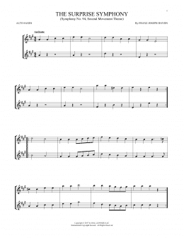 page one of The Surprise Symphony (Alto Sax Duet)