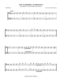 page one of The Surprise Symphony (Trombone Duet)