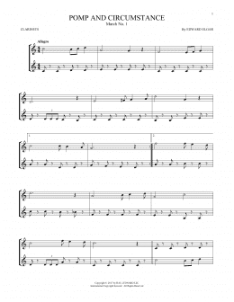 page one of Pomp And Circumstance, March No. 1 (Clarinet Duet)