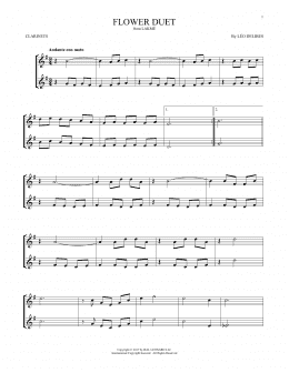 page one of Flower Duet (Clarinet Duet)