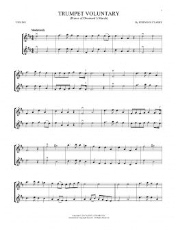 page one of Trumpet Voluntary (Violin Duet)