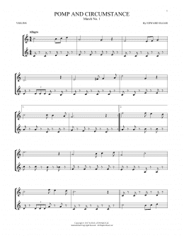 page one of Pomp And Circumstance, March No. 1 (Violin Duet)