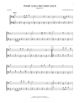 page one of Pomp And Circumstance, March No. 1 (Cello Duet)