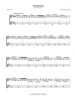 page one of Morning (Trumpet Duet)