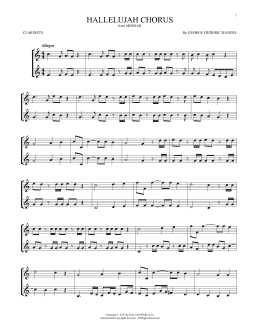 page one of Hallelujah Chorus (Clarinet Duet)