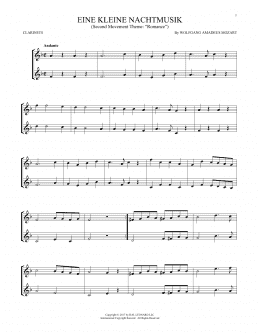 page one of Eine Kleine Nachtmusik (Clarinet Duet)