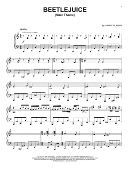 page one of Beetlejuice (Main Theme) (Piano Solo)