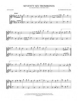 page one of Seventy Six Trombones (Alto Sax Duet)