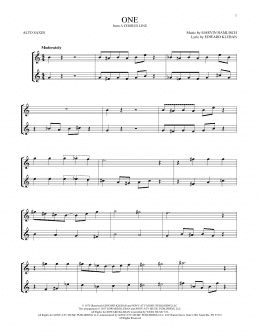 page one of One (Alto Sax Duet)