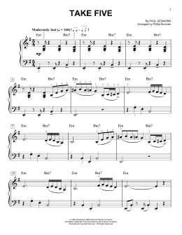 page one of Take Five (arr. Phillip Keveren) (Easy Piano)