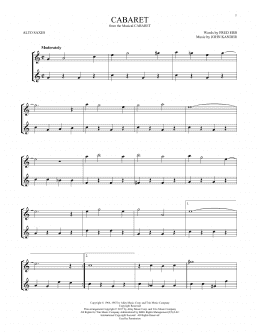 page one of Cabaret (Alto Sax Duet)