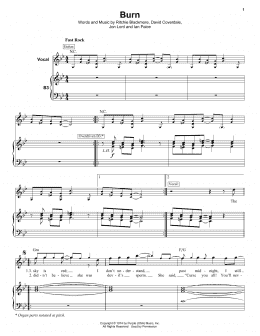 page one of Burn (Keyboard Transcription)