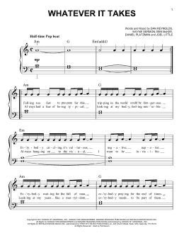 page one of Whatever It Takes (Very Easy Piano)