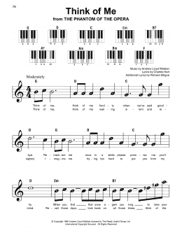 page one of Think Of Me (from The Phantom Of The Opera) (Super Easy Piano)