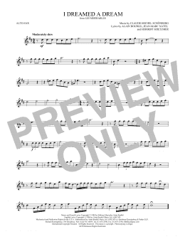 page one of I Dreamed A Dream (Alto Sax Solo)