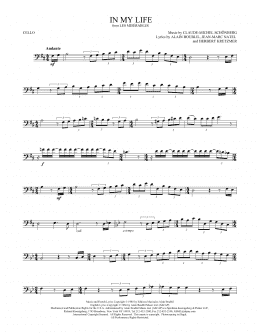 page one of In My Life (Cello Solo)