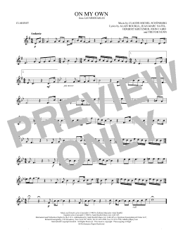 page one of On My Own (from Les Miserables) (Clarinet Solo)