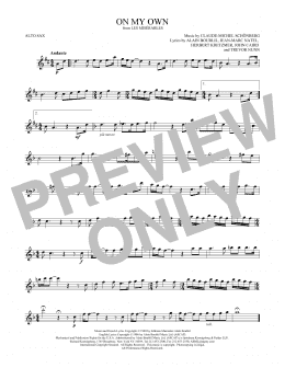 page one of On My Own (from Les Miserables) (Alto Sax Solo)