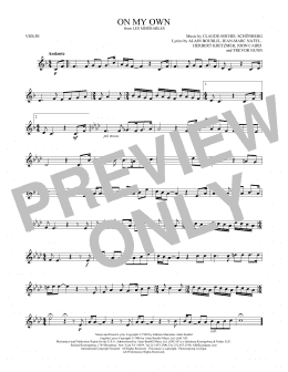 page one of On My Own (from Les Miserables) (Violin Solo)