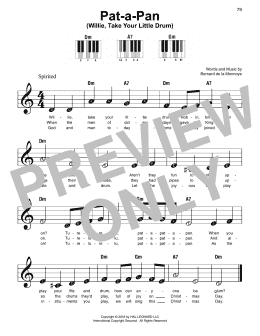 page one of Pat-A-Pan (Willie, Take Your Little Drum) (Super Easy Piano)