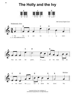 page one of The Holly And The Ivy (Super Easy Piano)