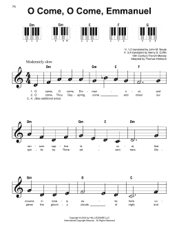 page one of O Come, O Come, Emmanuel (Super Easy Piano)