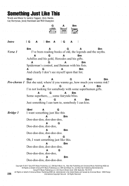 page one of Something Just Like This (Guitar Chords/Lyrics)