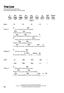 page one of True Love (Guitar Chords/Lyrics)