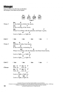 page one of Midnight (Guitar Chords/Lyrics)