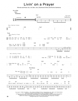 page one of Livin' On A Prayer (Easy Bass Tab)