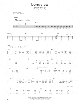 page one of Longview (Easy Bass Tab)