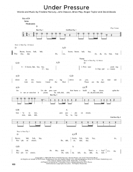 page one of Under Pressure (Easy Bass Tab)