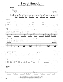 page one of Sweet Emotion (Easy Bass Tab)