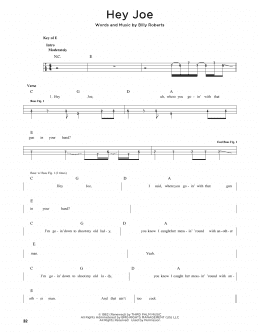 page one of Hey Joe (Easy Bass Tab)