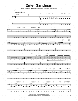 page one of Enter Sandman (Bass Guitar Tab)