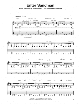 page one of Enter Sandman (Guitar Tab (Single Guitar))