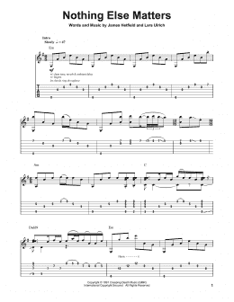 page one of Nothing Else Matters (Guitar Tab (Single Guitar))