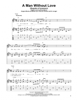 page one of A Man Without Love (Quando M'Innamoro) (Solo Guitar)