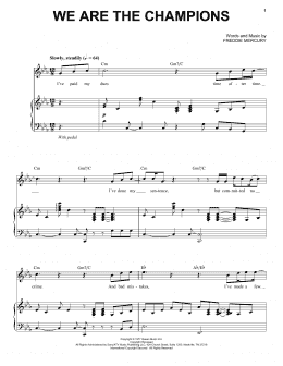 page one of We Are The Champions (Piano & Vocal)