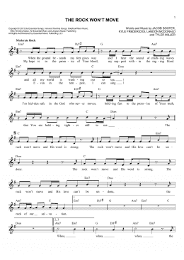 page one of The Rock Won't Move (Lead Sheet / Fake Book)