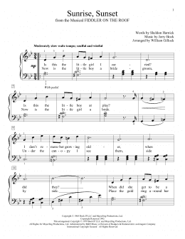 page one of Sunrise, Sunset (Educational Piano)