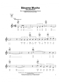 page one of Bésame Mucho (Kiss Me Much) (Ukulele)