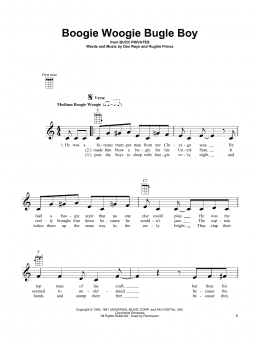 page one of Boogie Woogie Bugle Boy (Ukulele)