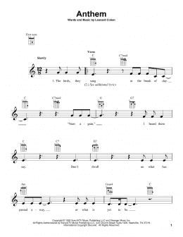 page one of Anthem (Ukulele)