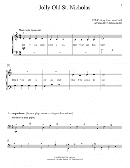 page one of Jolly Old St. Nicholas (Educational Piano)