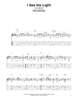 page one of I See The Light (from Tangled) (Solo Guitar)